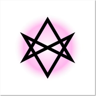 Unicursal Hexagram Pink Posters and Art